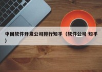 中国软件开发公司排行知乎（软件公司 知乎）