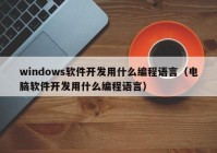 windows软件开发用什么编程语言（电脑软件开发用什么编程语言）